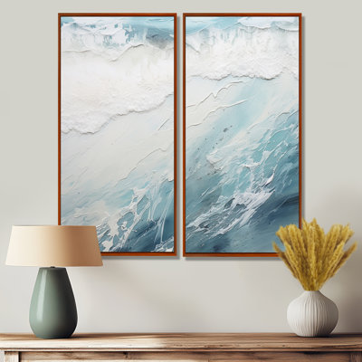 «Soft Color Minimal Beach Wave I», reproduction d'art sur toile 2 pièces