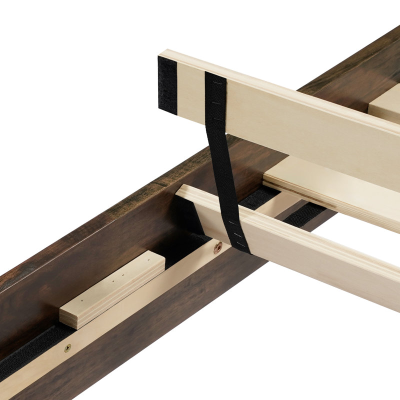 Juniper Solid Wood Boucle Bed, King, White/Dark Walnut