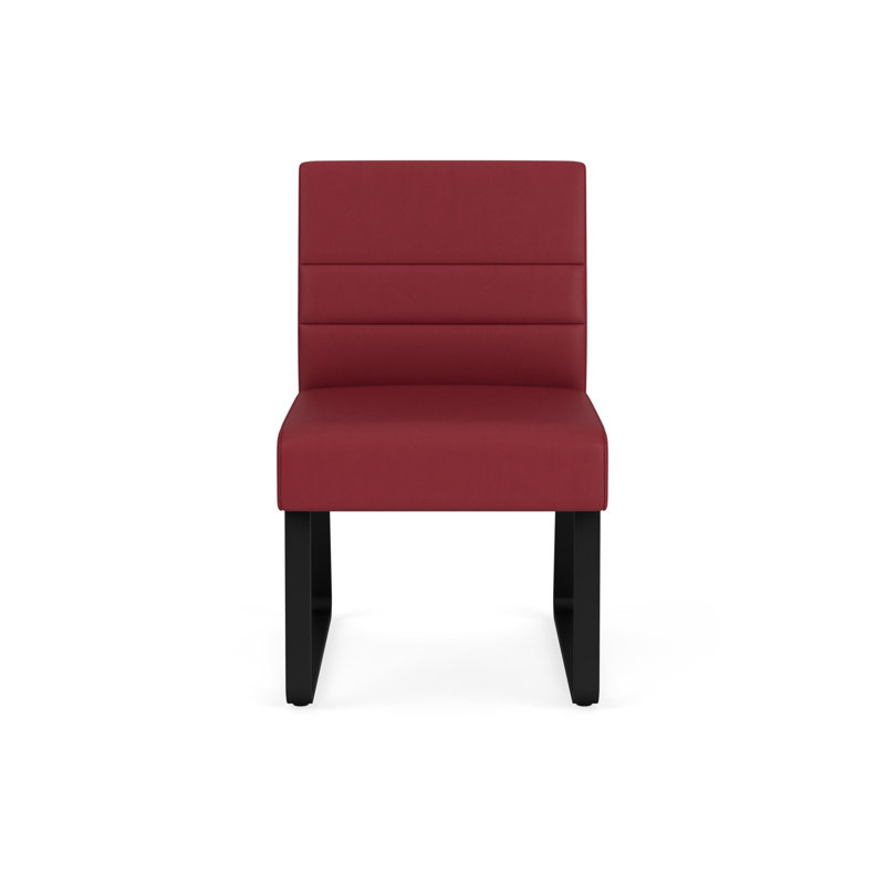 Chaise d'invité sans accoudoirs Waterfall, Noir, Vinyle Patriot Plus Bordeaux