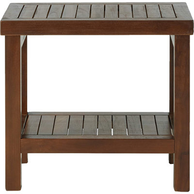 Banc de douche en teck de 19 po avec table d'appoint et table basse Weslaco