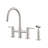 Double Handle Bridge Kitchen Faucet With Side Spray