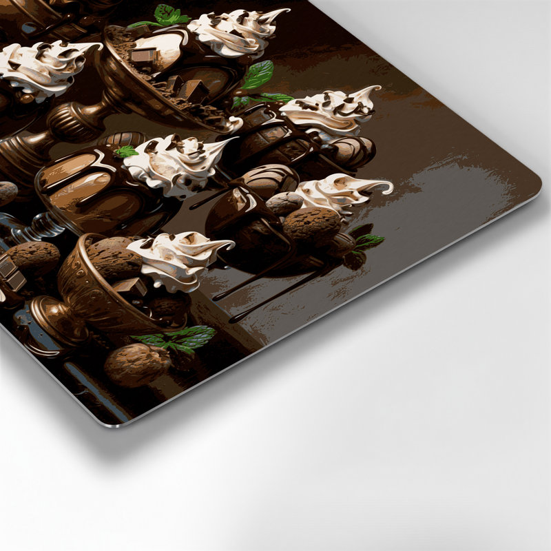 Desserts Chocolate ice cream Brown Metal Wall Art, 11" H x 14" W