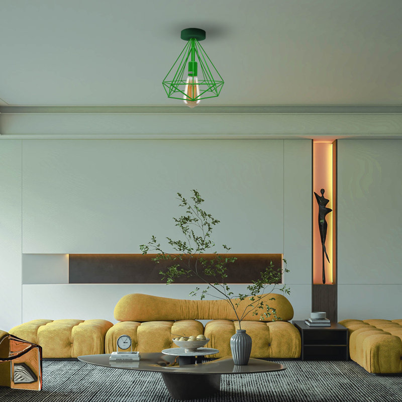 Aliahna Flush Mount, Green