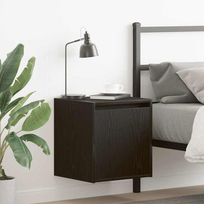 Wall-Mounted Bedside Cabinet 38X34x40 Cm, Black, 1