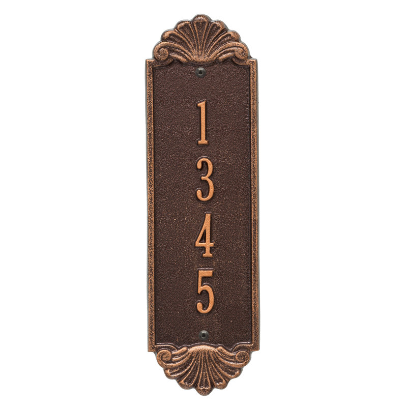Plaque d'adresse murale personnalisée 4 lignes Hagen, Cuivre antique