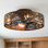  Ventilateur de plafond encastré à silhouette artistique 20 po en bronze avec lumière et télécommande, conception industrielle, 6 vitesses Farmhouse