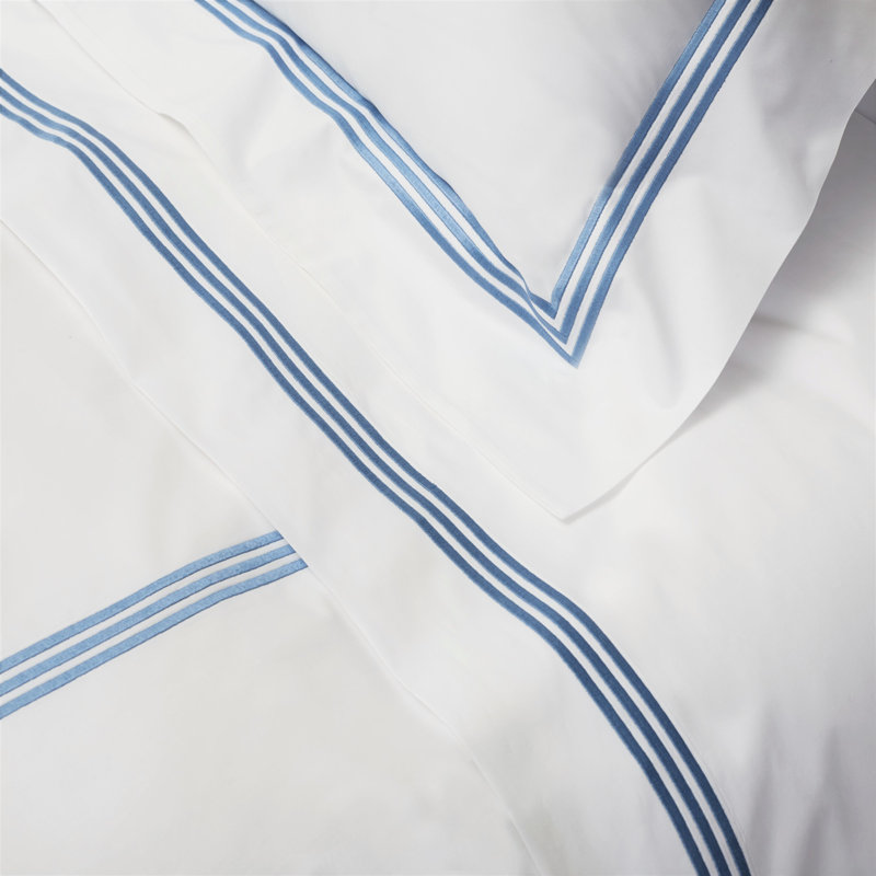 Platinum Flat Sheet, King Flat Sheet, White/Air Force Blue