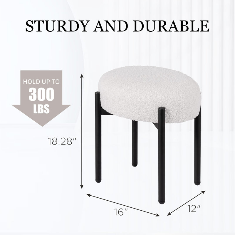 Tabouret d'appoint Jonuz Steel, Blanc