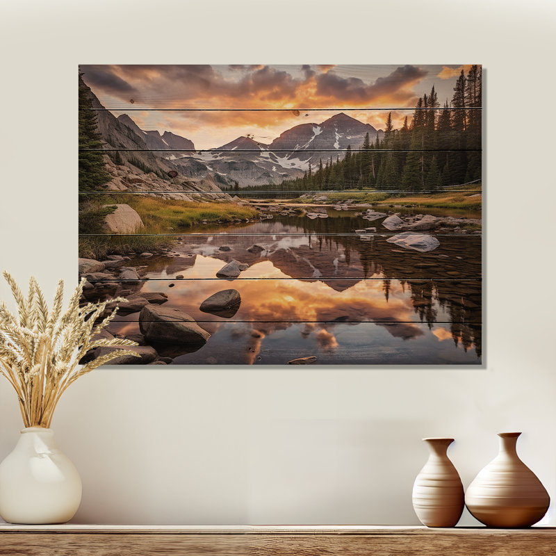 Borgia Colorado Mountain Senerity III sur bois, H 24 po x l 32 po x P 0,78 po