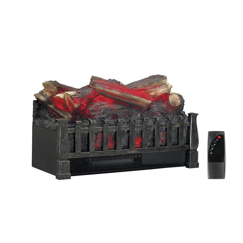 Electric Log Set 400 Sq Ft Heater, Faux Logs Insert with Lifelike Flames for Existing Fireplaces, Remote Control Included
