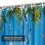 Rideau de douche Flying Seagulls Palm Trees Sky Beach Beautiful Bird Blue Coast Day avec 12 crochets-474120017