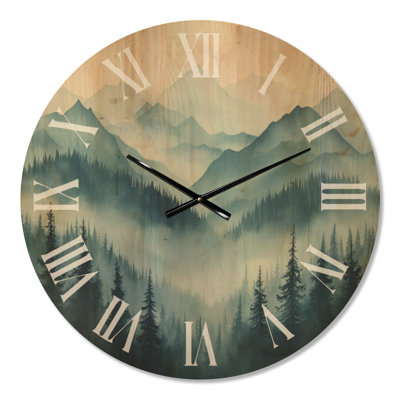 Horloge murale montagne scandinave silencieuse