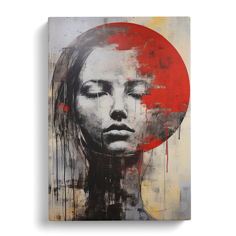 Moon Gestural Art No.3 - Wrapped Canvas, 76cm H x 50cm W x 3cm D
