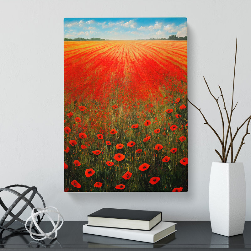 Spiro Poppy Field Vol.5 - Wrapped Canvas, 50cm H x 35cm W x 3cm D
