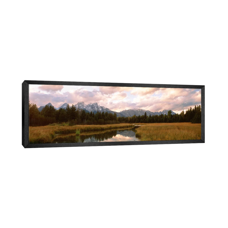 Grand Teton National Park WY USA - Panoramic Print on Canvas, Black Framed, 30.48 cm H x 91.44 cm W