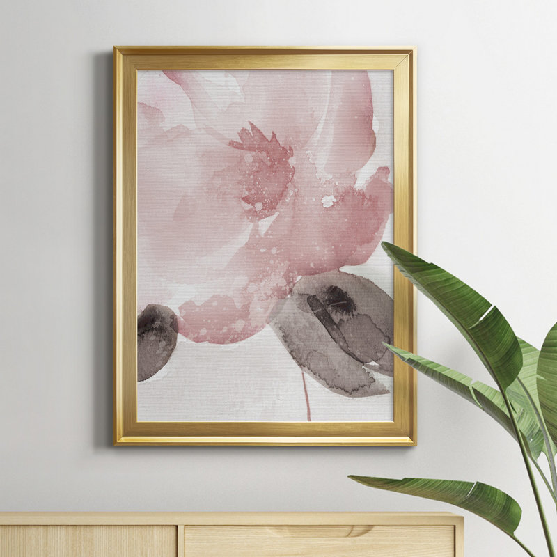 Blush Bloom I - peinture sur toile encadrée, Or, H 22,5 po x l 30,5 po x P 1,5 po
