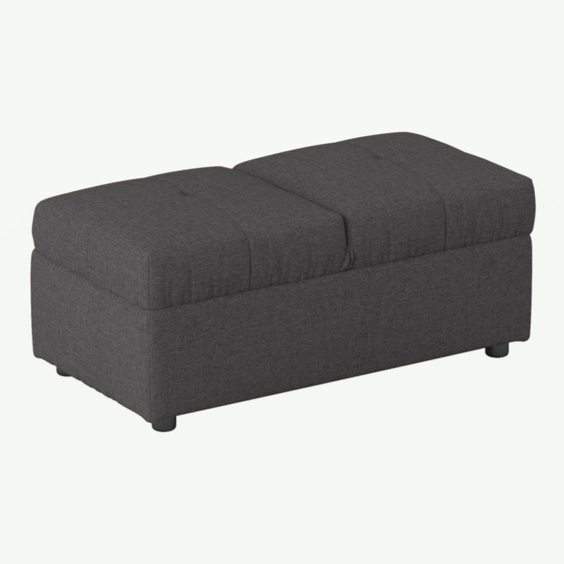 Meuble de salon gris avec repose-pieds 1 pièce
