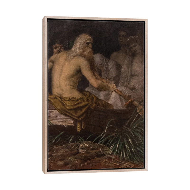 Charon - ABQ16, H 26 po x l 18 po, Impression sur toile flottante sans passe-partout, Beige