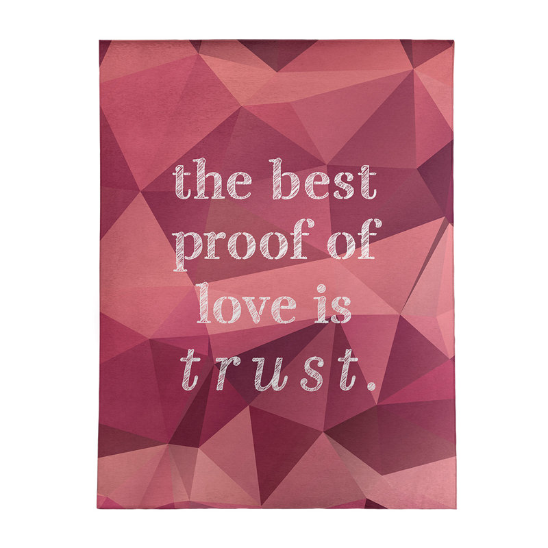 Tapis en simili-gemme love & trust quote, Rectangle 9 pi x 12 pi