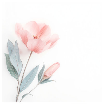 Édredon fleur rose avec feuilles