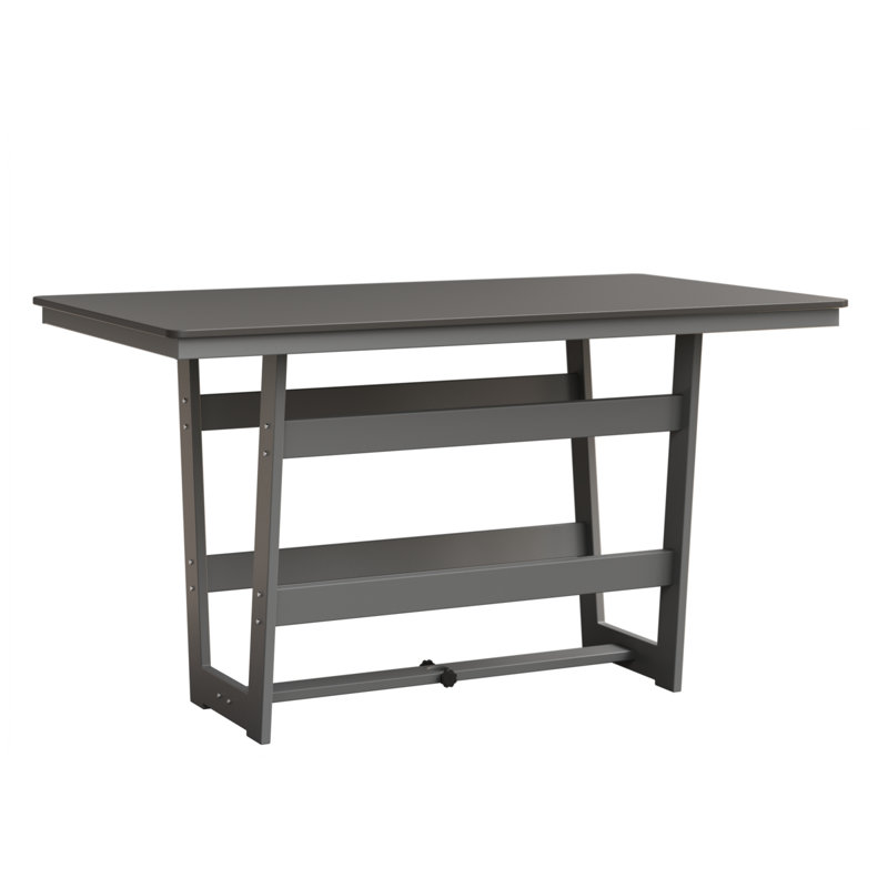 Table de bar rectangulaire de 70 po Berlin Gardens Hudson, Acier inoxydable martelé, Brouillard