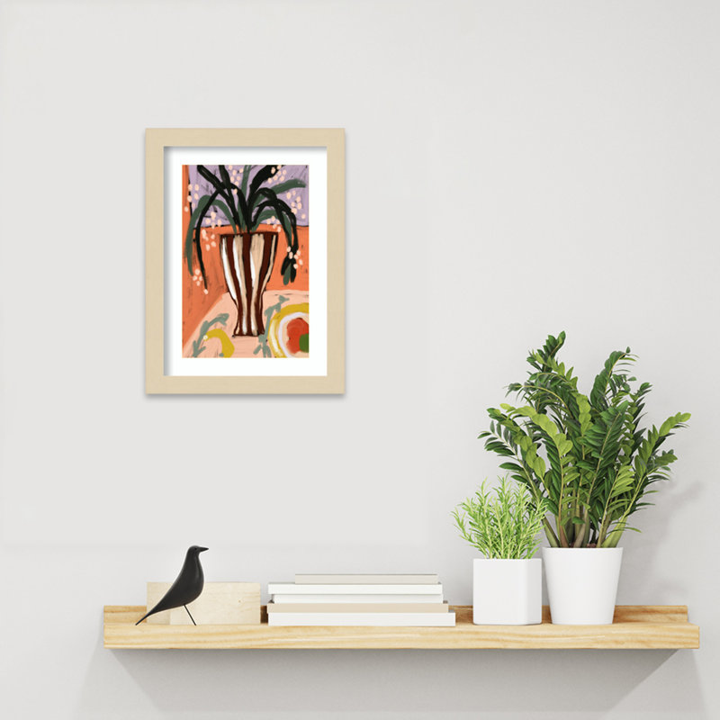 Oksana Floral Still Life No 3 by Treechild Wood Framed Wall Art Print, 13" H x 10" W, Brown