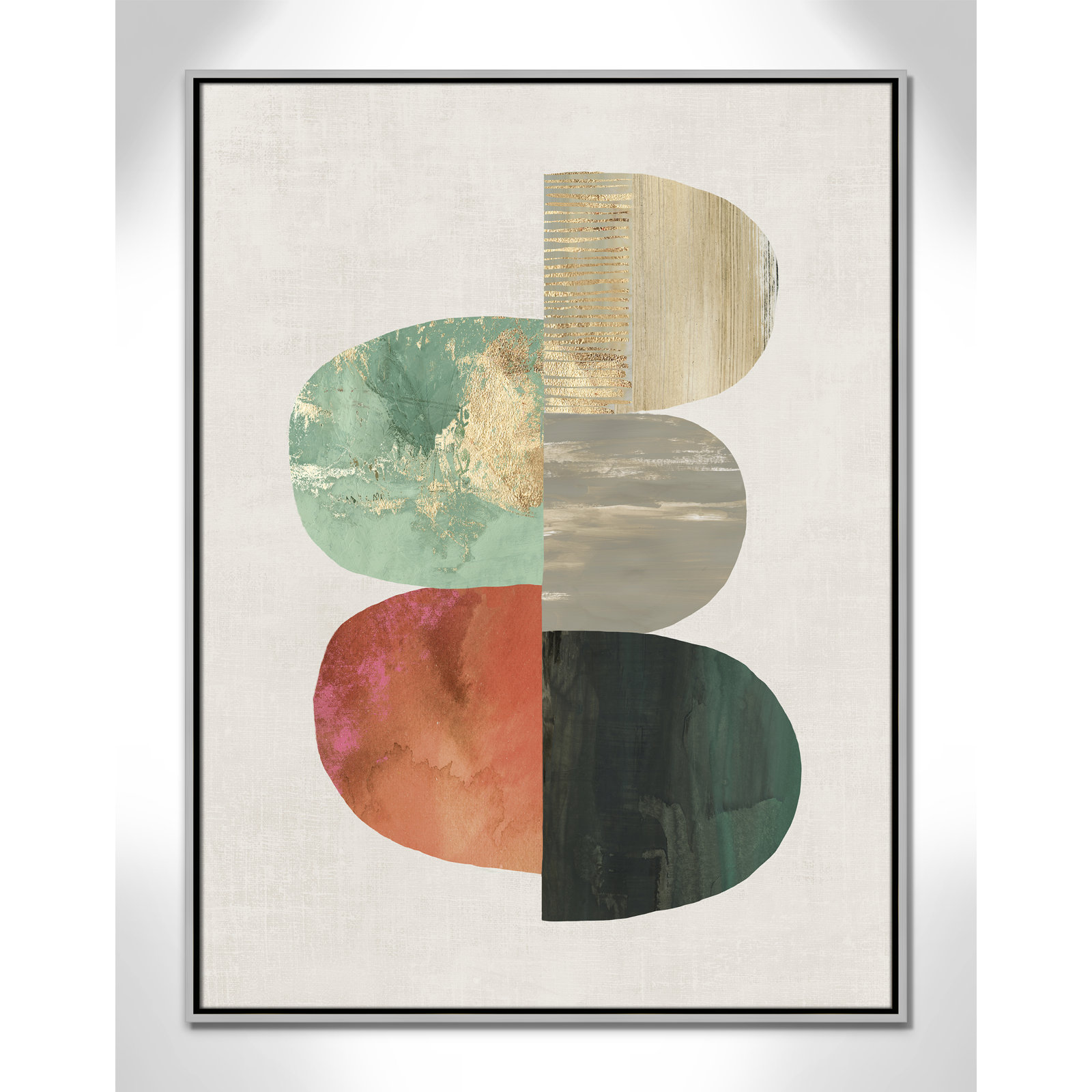 Evolving Energy I - Painting Print, Picture Framed Canvas, 41.5" H x 31.5" W, Silver