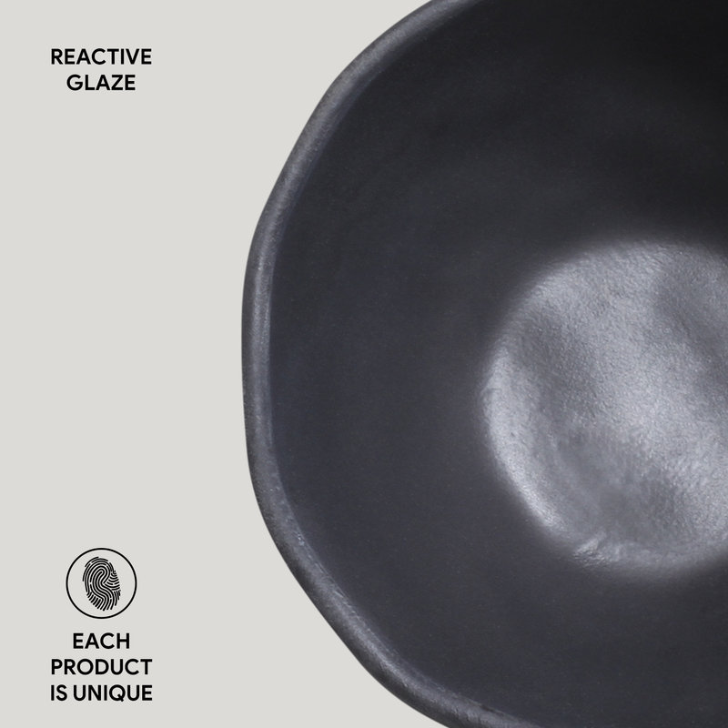 Matte Black Ceramic Microwave Safe Soup Bowls, Set of 6