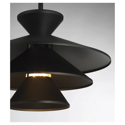 Vinnie 1-Light Pendant in Matte Black