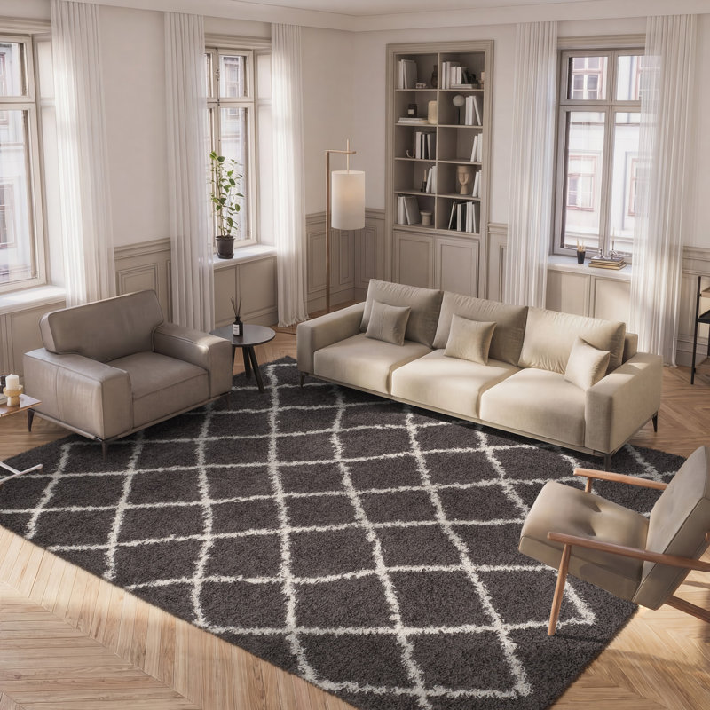 Tapis à poils longs Skyleen, Rectangle 8 pi x 10 pi