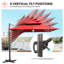 Parasol de patio rectangulaire en porte-à-faux 9 x 11 pi avec lumières DEL solaires, base lestée non incluse-2066568094