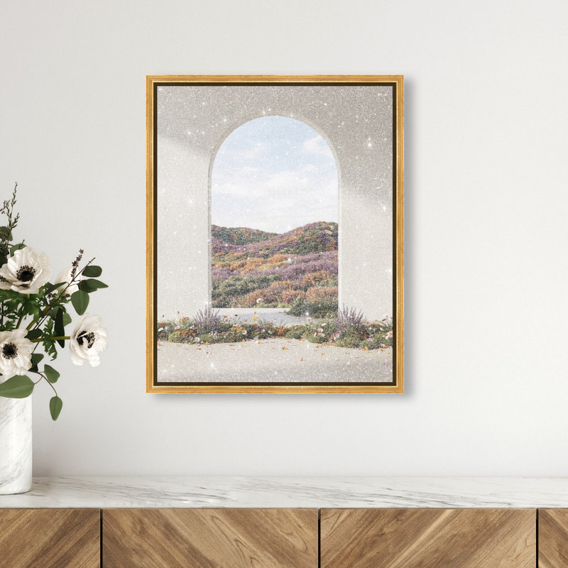 Window To Paradise II Print by Oliver Gal, 17"H x 21"W, Gold Floater Frame