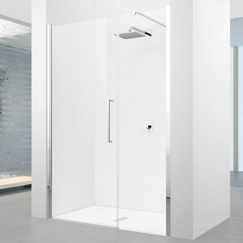 Young Pivot Semi-Frameless with Tempered Glass Glass, 200 cm H x 118 cm W x 0.6 cm D