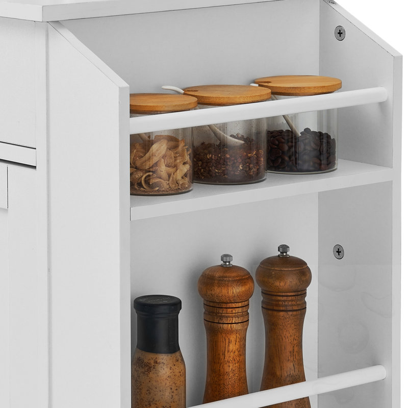 Îlot de cuisine roulant avec tiroir et station de charge