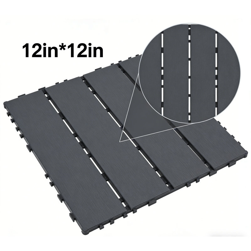 30.5cm L x 30.5cm W Polypropylene Interlocking Deck Tile