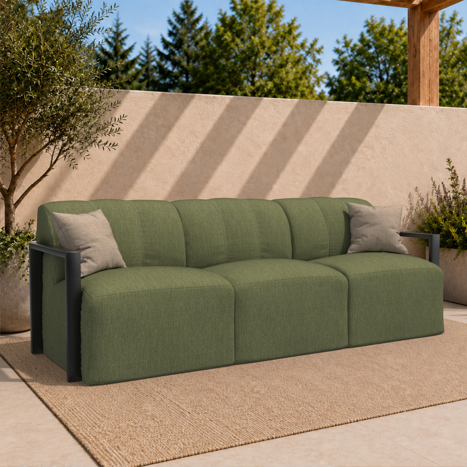 Rosalie 90" Sunbrella® Patio Sofa, Sunbrella® Canvas Fern