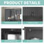 Armoire décorative à double porte en verre - tablettes réglables, pieds, acier laminé à froid-106647216