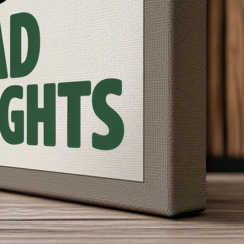 Bad Thoughts Typography - Wrapped Canvas, 18x12 - 45.7 x 30.5 cm, Taupe Border