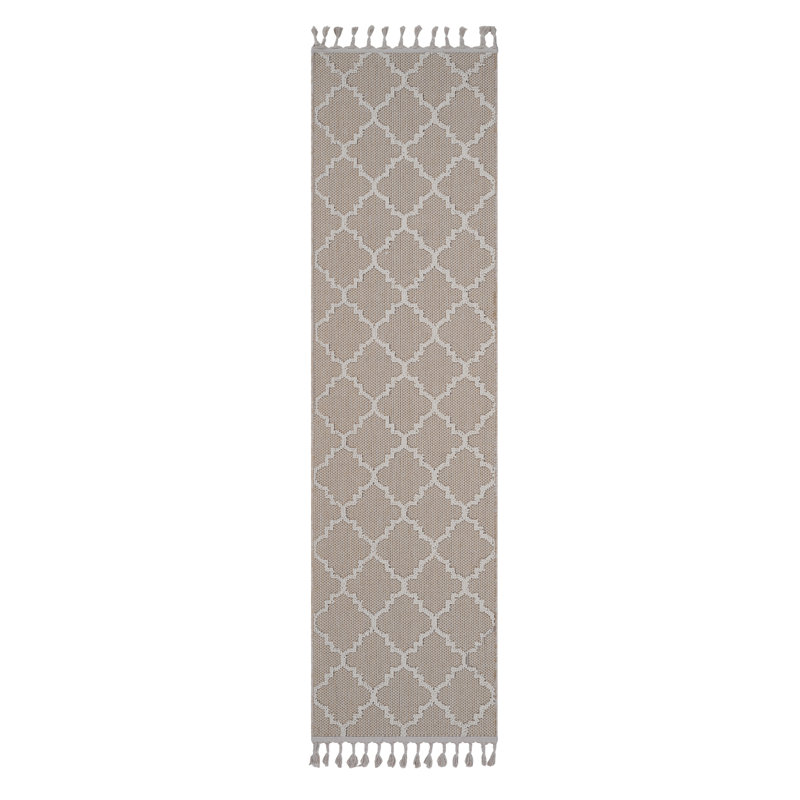 Tapis intérieur / extérieur ivoire à treillis - taille 2 x 8, Tapis de couloir 2 pi 2 po x 8 pi