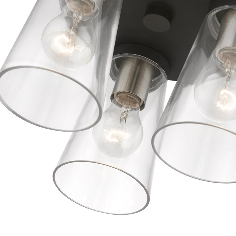 Nakita Dianne Large 3-Light 11" Flush Mount, Black