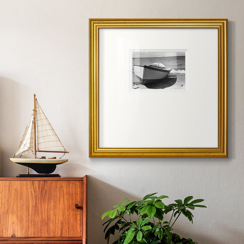 Bateau à rames rétro II - impression d'un seul cadre photo, H 17 po x l 17 po x P 1,25 po