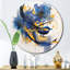 Horloge murale géométrique moderne bleu foncé et doré-93379745