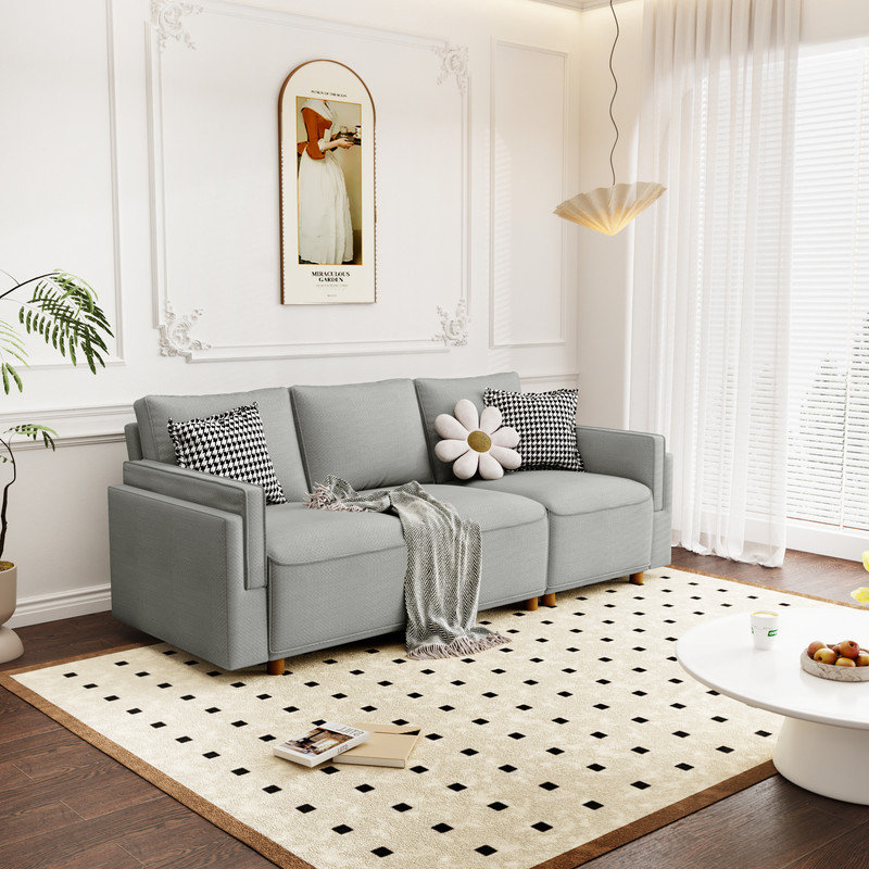 Dodington Classic Comfort Loveseat - Contemporary Modular Fabric Sectional for Small Spaces, Dark Gray, 3