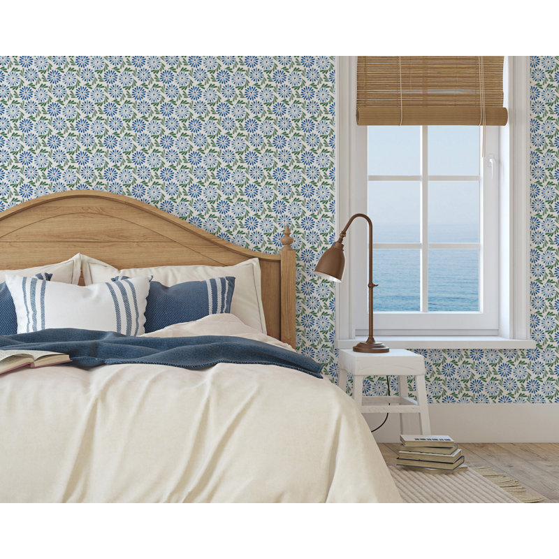 Fruit of Wine 10' L x 24" W Wallpaper Roll, Blue, Paper, Self-adhesive