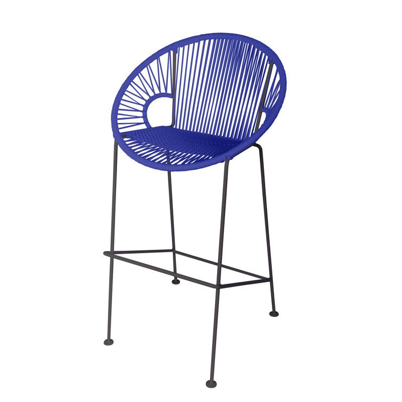 Tabouret 31 ", Noir, Bleu foncé
