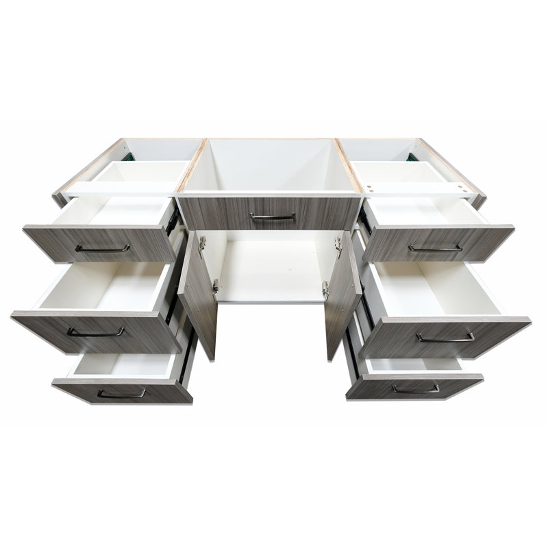 Base de meuble-lavabo simple 61 po Madison, prête à installer, Ardoise cristal