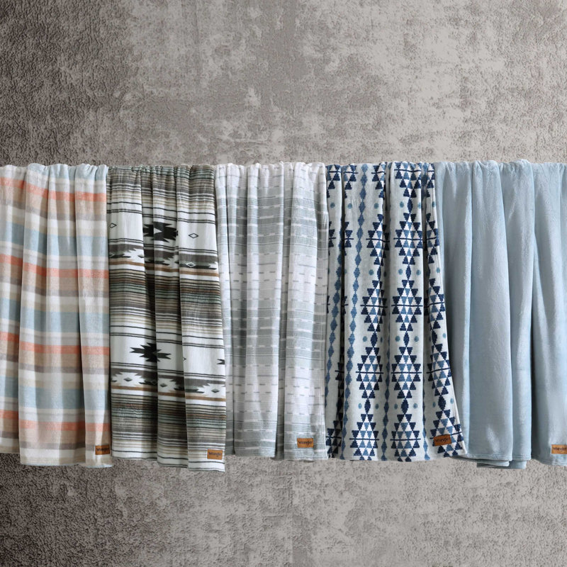 King Blue and White Reversible Fleece Blanket