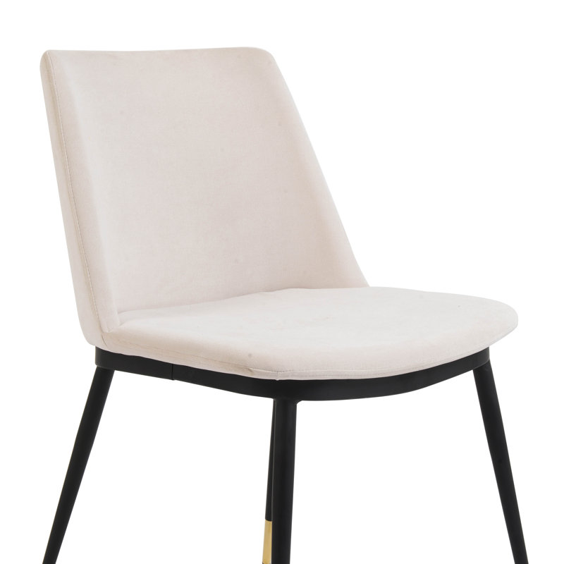 Fauteuil d'appoint en velours, Crème, Noir / or