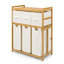 Panier à linge et tablette de rangement en bambou avec panier à linge à 4 compartiments-128582361-135511941