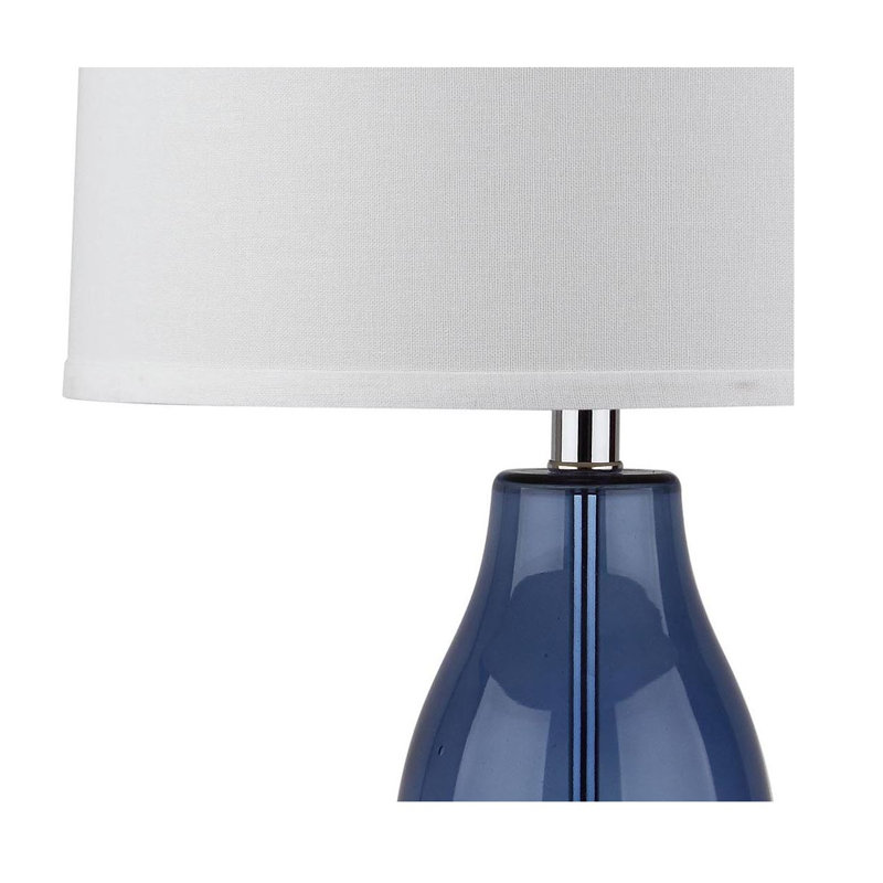 Lampe de table 28,5 "Acuna, Pied de lampe bleu / abat-jour crème